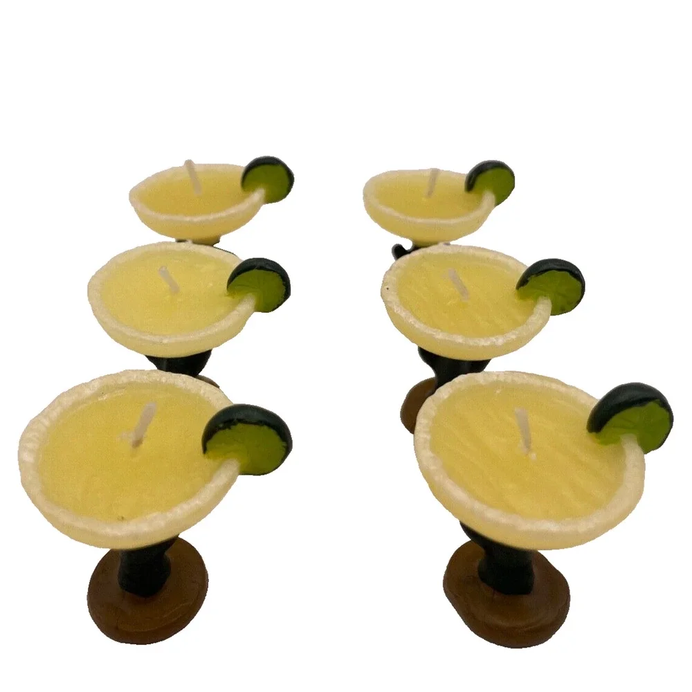 Vintage 2002 Wilton Margarita Glasses Candles Cake Toppers Celebration/Party